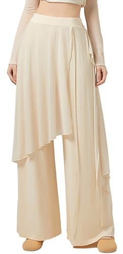 SiiRoh Balettbyxor, dam, gymnastikleggings, dam, moderna dansbyxor, raka ben, byxor, vida ben, dansbyxor, leggings, yogabyxor, dans, Aprikos, XL