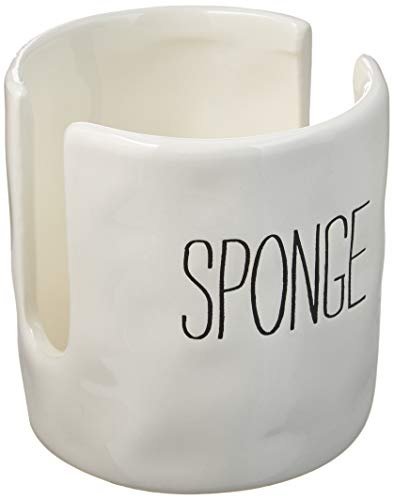 Mud Pie 4144000 Kitchen Dish Sponge Holder Caddy, Ceramic