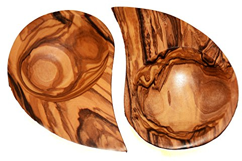 Lot de 2 bols à tapas en bois d'olivier