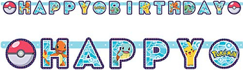 Child Pokemon HAPPY BIRTHDAY Letter Banner 2.1m