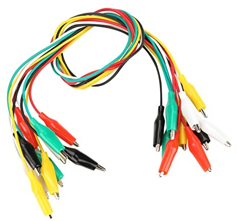 FTVOGUE 10 pezzi 50 cm clip a coccodrillo colorato numero 35 mm cavo doppio per multimetro cavo di misurazione cavo in silicone