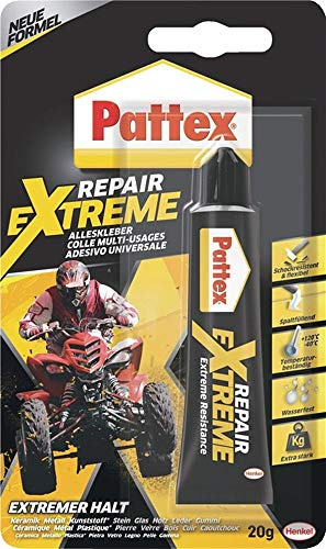Pattex Repair Extreme, nicht-schrumpfender und flexibler Alleskleber, temperaturbeständiger Reparaturkleber, starker Kleber für innen und außen, 1x20g Tube