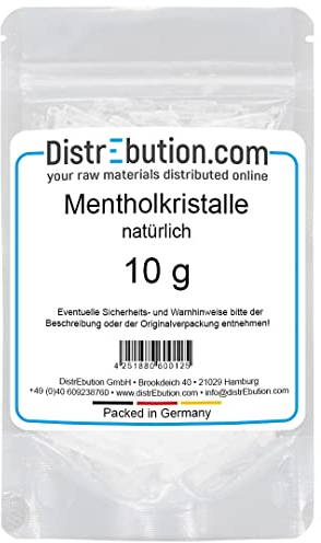 DistrEbution.com Mentholkristalle aus 100% Minzöl 10g Sauna Aufguss reines Menthol intensiv und wohltuend
