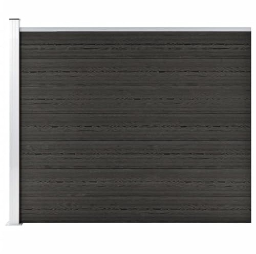 vidaXL Zaunelement Gartenzaun Sichtschutzzaun Lamellenzaun Windschutz Zaun Windschutzzaun Terrasse Stecksystem Lärmschutz WPC 175x146cm Grau