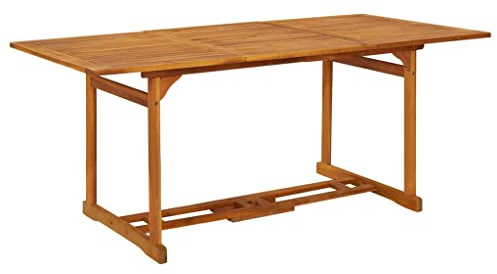 vidaXL Akazienholz Massiv Garten Esstisch Gartentisch Holztisch Massivholztisch Terrassentisch Balkontisch Gartenmöbel Tisch Outdoor 180x90x75cm