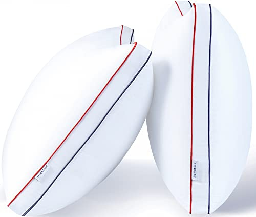 Bedufsar Bed Pillows for Sleeping, Queen Size Pillows Hotel Quality Set of 2, Fluffy and Supportive Gusseted Pillows for Side and Back Sleepers, Cooling Down Alternative Soft Pillow (20x30 in)
