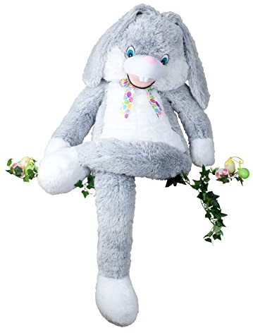 Lifestyle & More Riesiges Plüschtier Hase XXL 150 cm groß weiß/grau Plüschbär Kuscheltier