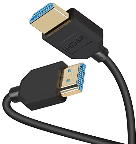 Cable corto 8K HDMI 2.1, PNGKNYOCN 1FT/0.3M Ultra alta velocidad 48Gbps HDMI Cable compatible con 8K a 60HZ, 4K a 120HZ, HDR dinámico, eARC para TV PS5 VR Monitor RTX 3090 y más