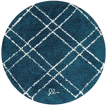 OLIVO.shop | LAKE 3 Tappeto bagno rotondo, tappeto bagno antiscivolo lavabile, tappeto bagno assorbente, vari colori e misure. (55 cm, OTTANIO)