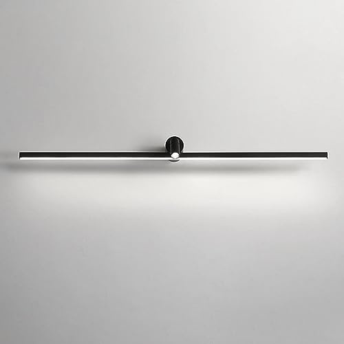 Mjsdjof Lampada da parete da comodino nera, applique da parete lineare in metallo con faretto da lettura a LED da 3W, luci frontali a specchio da bagno, applique da parete minimaliste moderne per tole