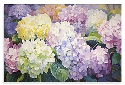 Bloom Hortensie Leinwand Wandkunst Moderne Schöne Blume Romantische Botanicals Poster Wanddekoration Malerei Kunst für Zuhause Zimmer Kunstwerk