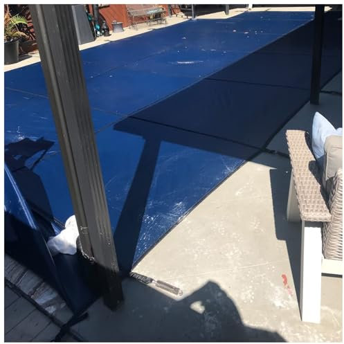Winterpoolabdeckung Sicherheitsabdeckung Für In Den Boden Eingelassene Schwimmbecken, Rechteckig Blätter Netz, Blaues Mesh Dreifach Genäht, Winter-Poolabdeckung Für Söhne Töchter Hunde Katzen ( Size :