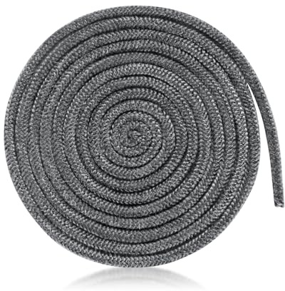 Cuerda de Sellado de Chimenea, 8mm x 2m Junta de Sellado de Cuerda de Fibra de Vidrio Reemplazo Junta de Puerta de Estufa de Leña para Chimeneas Estufas de Leña (Gris)