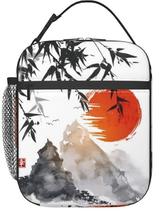 AvImYa Lunch Bag Reusable Cooler Sack Food Handbags Bento Boxes Lightweight High Durability Japanese Bamboo Sun