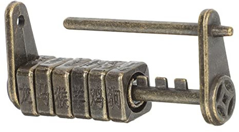 Gadpiparty antikes Zahlenschloss Vintage-Buchstabenkombinationsschloss Retro-Schloss Vorhängeschloss Metallschloss klassische Passwortsperre chinesischer Stil Antiquität