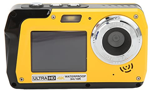 4K 56MP Unterwasserkamera, 10 Fuß wasserdichte Digitalkamera 18X Digitalzoom Kinder-Point-and-Shoot-Kamera mit Selfie-Dual-Screen, für Jungen, Mädchen, Teenager, Schwimmurlaub