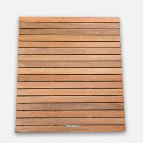 Caillebotis De Douche Bois, Tapis De Spa De Luxe, Tapis De Bain Tapis Antidérapant pour Sol De Salle De Bain,60x90cm