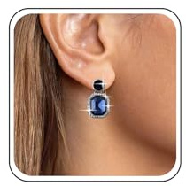 Aneneiceera Vintage Dunkler Saphir Quadratische Ohrringe Blau Cz Kristall Baumeln Ohrringe Quadratischen Schnitt Saphir Ohrringe Hochzeit Strass Tropfen Ohrringe Schmuck Für Frauen Und Mädchen (blau)