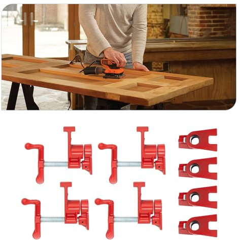 DSYOGX 4 Set Rohrklemmen, 3/4 Zoll Rohr Schraubzwingen Rohrschraubzwinge Korpuszwinge Leimzwinge Holzbearbeitung Zwinge für den Einsatz in Holzgeschäften, Verarbeitern, Werkstätten Usw zur Befestigung