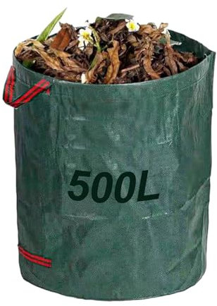 ASelected Heavy Duty Garden Waste Bags With Handles(500 Litre),Large, Reusable And Industrial Fabric Garden Sack For Collecting Garden Waste,Plant Leaf Trash Debris, Plant Waste Grass And Leaves