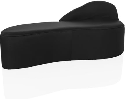 hjh OFFICE Moderno sofá Lounge Baracoa Chaise Longue a la Derecha, sillón reclinable tapizado, tapizado en Tela Negra