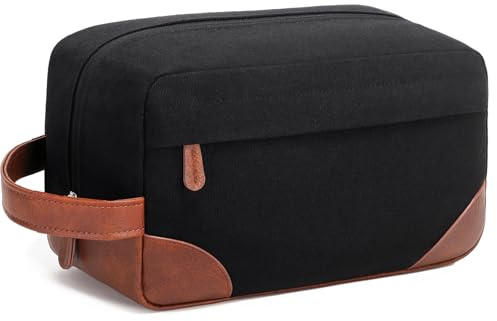 Vorspack Groß Reise Kosmetiktasche Herren, Leichte Kulturbeutel, Schwarz | Wasserdicht Kulturtasche mit Rasierfach, Make Up Tasche für Reisen Toilettenartikel Zubehör