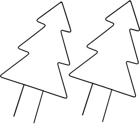 KONTONTY 2 Stück Pflanzenrankgitter Weihnachtsbaumform aus Eisen Kletterhilfe für Zimmerpflanzen und Garten 22x40cm Stabile Pflanzenstütze für Kletterpflanzen Drinnen und Draußen