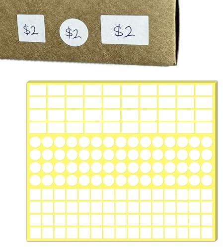 4000 Stycken, 3 Storlekar - Vita Prislappar, Klistermärken, Små Klibbiga Etiketter Att Skriva På - 20 x 12 mm + 12 mm