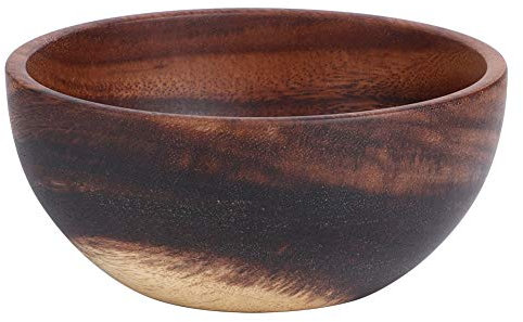 Cuenco de madera de 16x7 cm, cuencos para nueces, cuenco de madera para servir con tapa, cuenco de madera para arroz, ensalada, plato de sopa, contenedor de alimentos, soporte