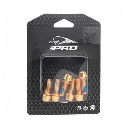 YYunying Fahrrad-Scheibenbremsvorbau-Schrauben, Gold, 6PCS, M6x18mm | Edelstahl, Für BMX MTB Straßenfahrrad