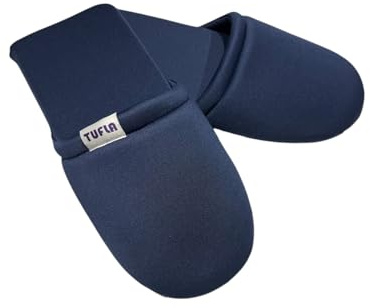 Tufla - Pantofole ciabatte comode morbide unisex per donna o uomo da casa artigianali per tutte le stagioni estate e inverno (tessuto resistente - suola morbida protegge da graffi e segni i pavimenti)
