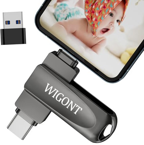 WIGONT Speicherstick für lphone USB Stick 256GB, 3 in 1 USB Stick für Handy für i0S/Android/PC,Robustes und Kompaktes Speicherstick zum Speichern von Mehr Fotos und Videos,Keine APP Erforderlich.