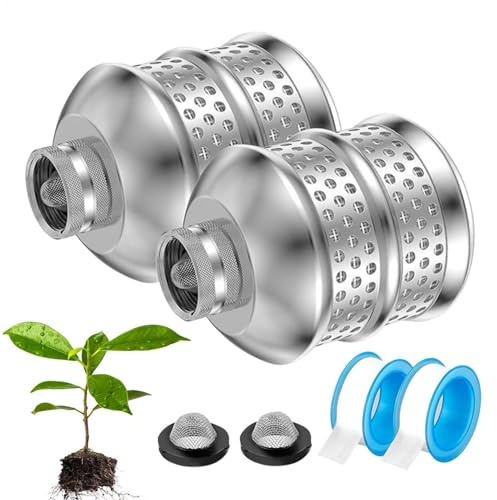Aspersor de burbujas | Cabezal de rociador de aluminio - Manguera de rosca interna, cabezal de filtro inoxidable para proteger el suelo y las raíces de las plantas