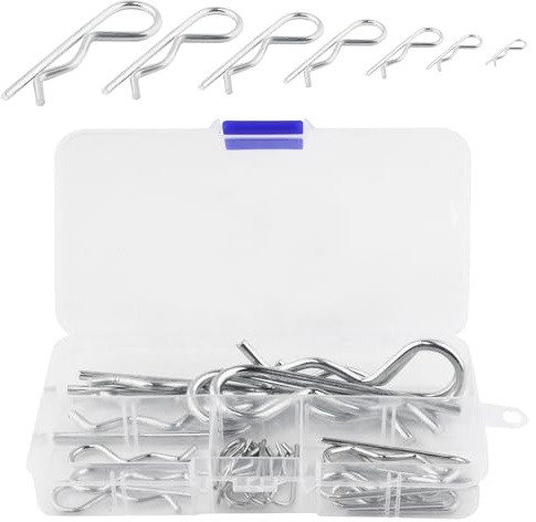 AOMIKITSTU Splinte Sortiment 35 Stück, M1.5, M1.8, M2, M3, M3.5 Sicherungssplint, Federstecker, Sicherungsstift, Sicherungsstift mit Splint, Scrapbooking-Splinte Splinte, Splinte für Anhängerkupplung