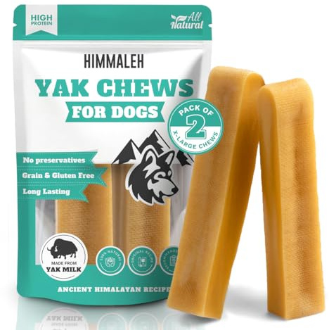 Himmaleh Yak Chews for Dogs Extra large - Yak chews for dogs XL (pack of 2) - Dog Chews Long Lasting Natural - yak milk dog chew - Toothsome Yak Bars for Dogs - Himalayan dog chews - Yak Snack