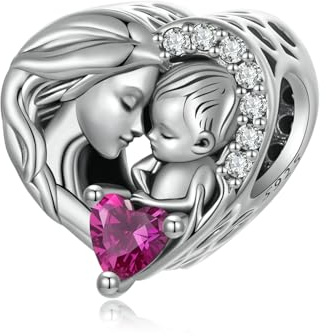 Colgante de plata de ley 925 con diseño de madre e hijo, ideal para cumpleaños, día de la madre, circonita cúbica