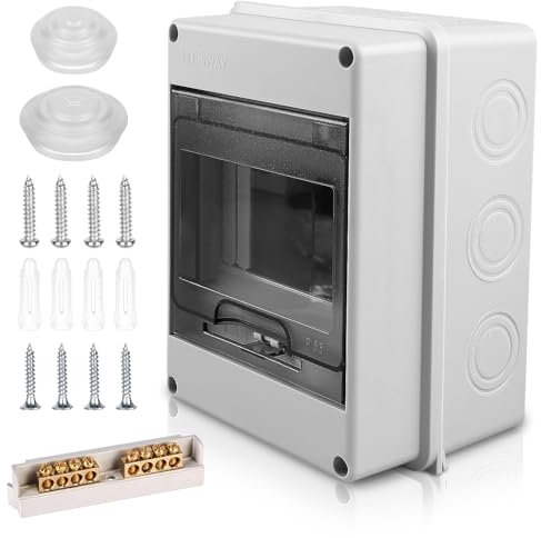 Quadro Elettrico Esterno, Scatola Elettrica da Esterno, Quadro Elettrico Interno di Distribuzione con 1 Fila, Quadro Elettrico 5 Moduli Impermeabile IP65, Scatola Elettrica da Parete per Giardino