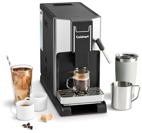 Cuisinart One Cup Grind And Brew Coffee Machine, Bean to cup, Single serve Filter coffee, Stainless steel conical burr grinder, Adjust coffee strength, 3 cup sizes, Reusable filter pod, Black