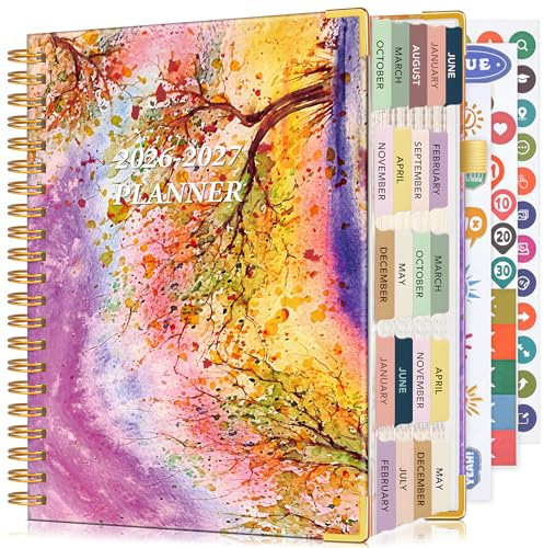 Planner 2025-2027, 21 Months Weekly and Monthly Daily Planner from October 2025 - June 2027, 8.5 x 11 A4 Large Hardcover Agenda Organizer Book 2026 with Tabs, Spiral Yearly Calendar Planners for