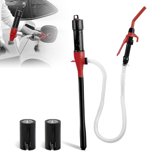 Portable Power Battery Fuel Pump with Automatic Stop Sensor,Liquid Water Fuel Transfer Pump for Gasoline Diesel Motor Oil Automotive Lawn Mowers ATV/UTV, Fuel Transfer Pump Up To 2.6 Gallons