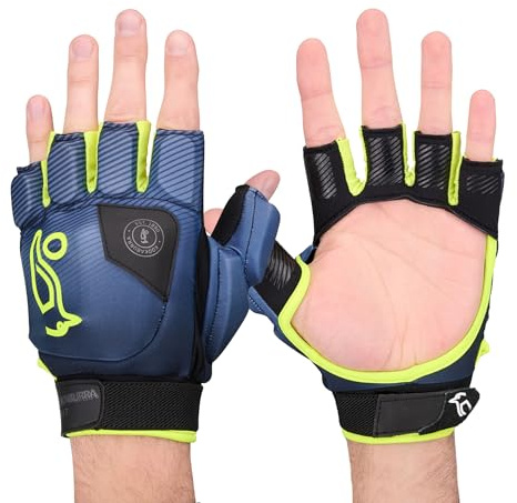Kookaburra Spirit Hockey Glove – Size Medium Left Hand - TPU Shell, Open Palm Grip, Thumb Guard, Grey/Yellow