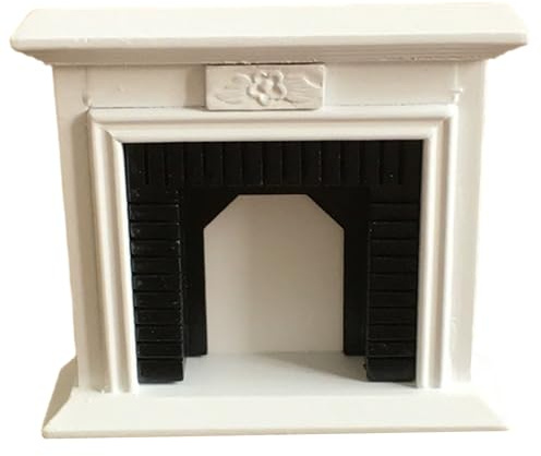 DAGLLGEW Meubles de Maison de poupée 1/12 échelle en Bois Vintage Blanc cheminée Maison poupée pour Noël Une cheminée Meubles miniatu