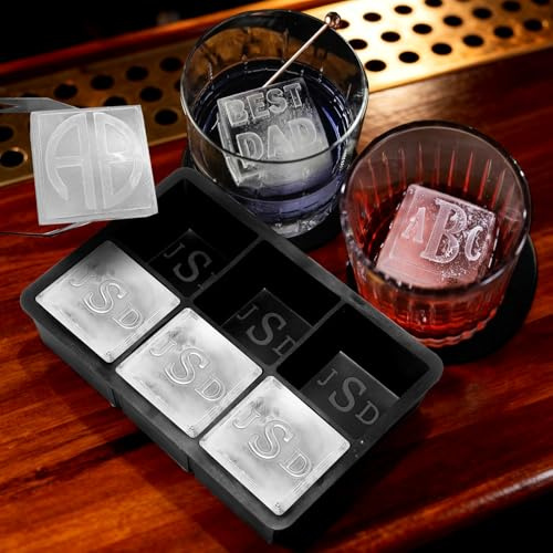 UIDMEN Personalisierte Eiswürfelform, Form für dickere Eiswürfel, individuelle 5 cm große Eiswürfel, lebensmittelechte Silikonform mit Deckel, Geschenkidee für Whisky-Liebhaber, Cocktail-Liebhaber
