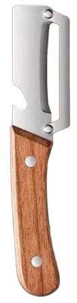 Pelador Con Mango De Madera – Rebanador De Frutas Y Verduras Para El Hogar, Herramienta De Cocina Multifunción Con Abridor De Botellas, Diseño Ergonómico | Utilice El Pelador De Alimentos Para Cocinar