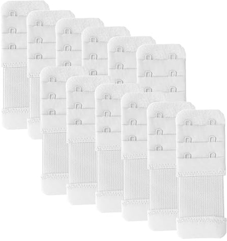 USIT, 12 Pezzi Prolunga Reggiseno 35 mm con 2 Ganci, Estensore Elastico per Reggiseni, Comfort Regolabile