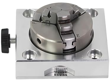 Rotary Table for Milling Machine, 3 Jaw Chuck Dividing Head, Precision Indexing Table for Horizontal Vertical Clamping, T Slot Fixing