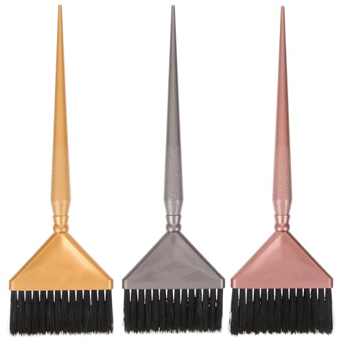 Uonlytech Kit de 3 Piezas de Cepillos para Teñir el Cabello, Pinceles de Cerdas Suaves para Mechas, Herramienta Profesional para Coloración y Aplicación de Tinte, Uso Doméstico y Salón,