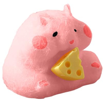 CHISHAYA TabaSquishi Hamster Handgefertigtes Hamster Plüschtier weichem Silikon Stresslindernde Geeignet für Erwachsene Wiederverwendbar 6 cm Squishie Toys mit TPR-Material (One Size)