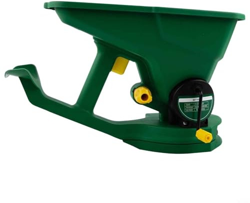 Spandiconcime manuale a manovella, seminatore manuale per prato e giardino, spargitore portatile con manico regolabile, strumento per spargere sale per ghiaccio per dispositivi di grano in serra