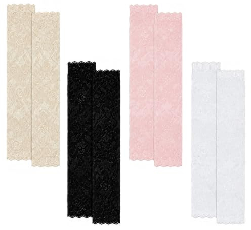 Nify Armstulpen Damen Spitze, 4 Paar Set Lange Ärmel, Leichte Spitzenärmel Ohne Finger für Sommer, Hochzeit und Abendkleid